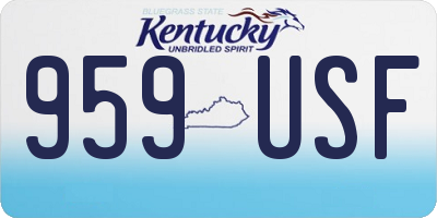 KY license plate 959USF