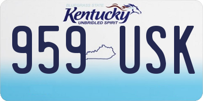 KY license plate 959USK
