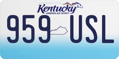 KY license plate 959USL