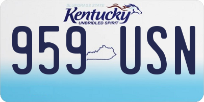 KY license plate 959USN