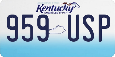 KY license plate 959USP