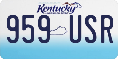 KY license plate 959USR