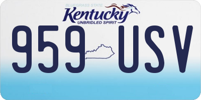 KY license plate 959USV
