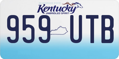 KY license plate 959UTB