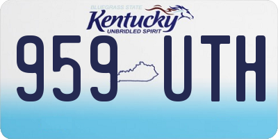 KY license plate 959UTH