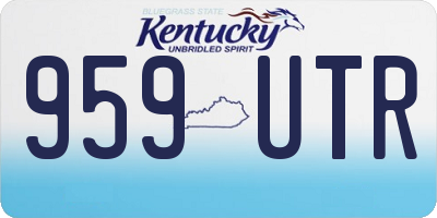 KY license plate 959UTR