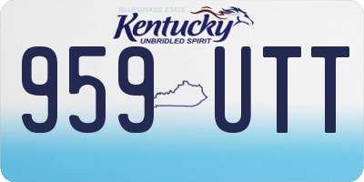 KY license plate 959UTT