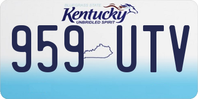 KY license plate 959UTV