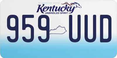 KY license plate 959UUD