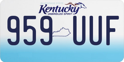 KY license plate 959UUF
