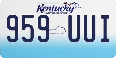 KY license plate 959UUI
