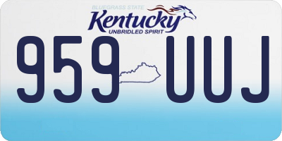 KY license plate 959UUJ