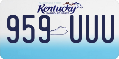 KY license plate 959UUU