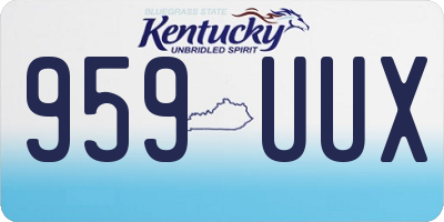 KY license plate 959UUX