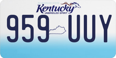 KY license plate 959UUY
