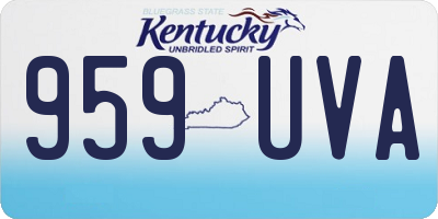 KY license plate 959UVA