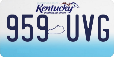 KY license plate 959UVG