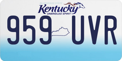 KY license plate 959UVR