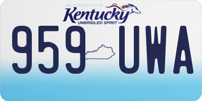 KY license plate 959UWA