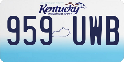 KY license plate 959UWB
