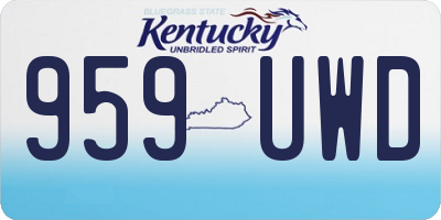 KY license plate 959UWD