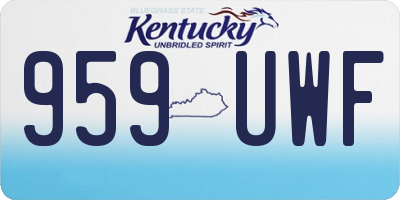 KY license plate 959UWF