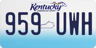 KY license plate 959UWH