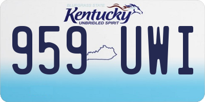 KY license plate 959UWI