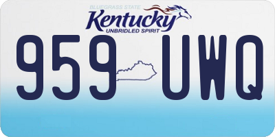 KY license plate 959UWQ