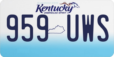 KY license plate 959UWS