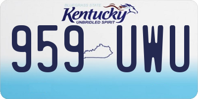 KY license plate 959UWU