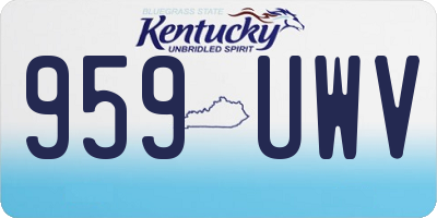 KY license plate 959UWV