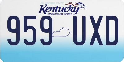 KY license plate 959UXD