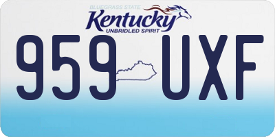 KY license plate 959UXF