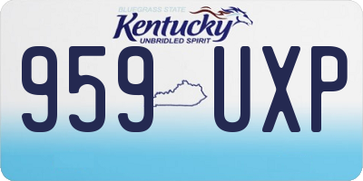 KY license plate 959UXP
