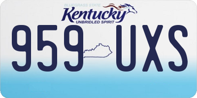 KY license plate 959UXS