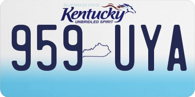 KY license plate 959UYA