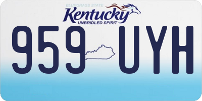 KY license plate 959UYH