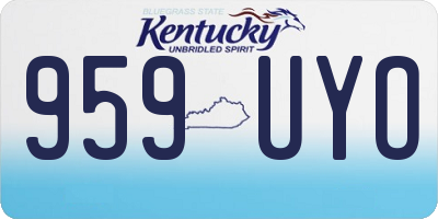 KY license plate 959UYO