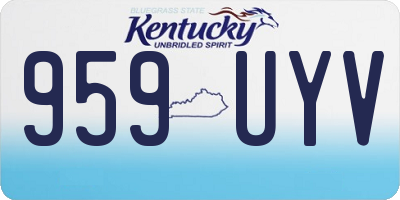 KY license plate 959UYV