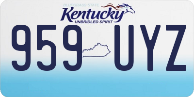 KY license plate 959UYZ