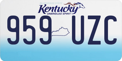 KY license plate 959UZC