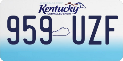 KY license plate 959UZF