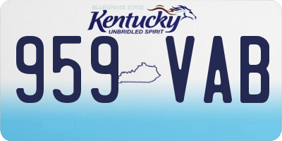 KY license plate 959VAB