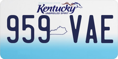 KY license plate 959VAE