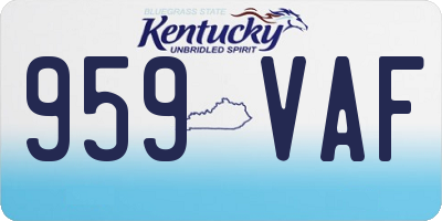 KY license plate 959VAF