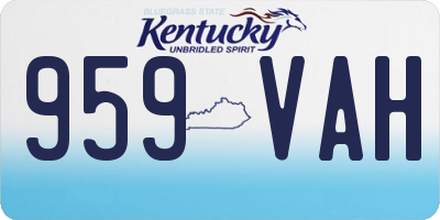 KY license plate 959VAH