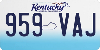 KY license plate 959VAJ