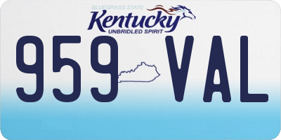 KY license plate 959VAL