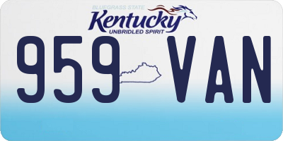 KY license plate 959VAN